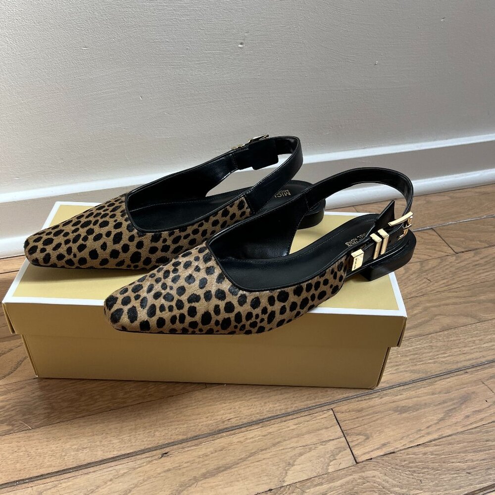 Michael Kors Leopard slingback shoes